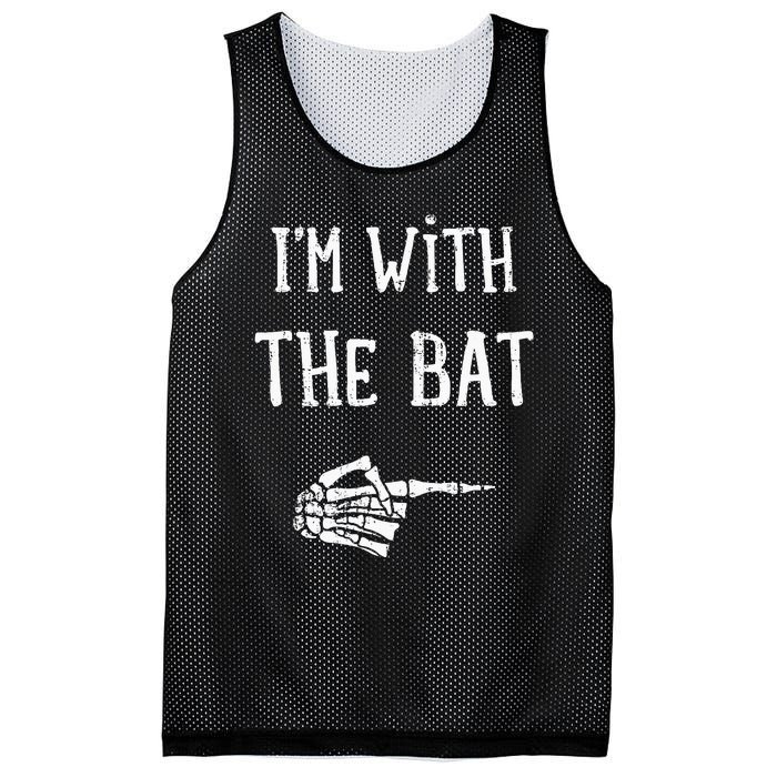 IM With The Bat Funny Matching Couple Costume Halloween Mesh Reversible Basketball Jersey Tank