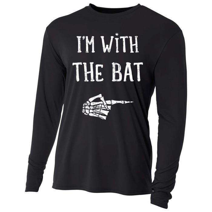 IM With The Bat Funny Matching Couple Costume Halloween Cooling Performance Long Sleeve Crew