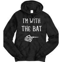 IM With The Bat Funny Matching Couple Costume Halloween Tie Dye Hoodie