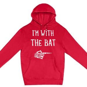 IM With The Bat Funny Matching Couple Costume Halloween Premium Pullover Hoodie