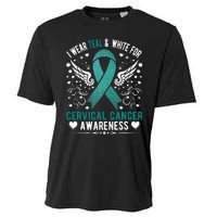 I Wear Teal & White For Cervical Cancer Awareness Cooling Performance Crew T-Shirt