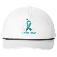 I Wear Teal & White For Cervical Cancer Awareness Snapback Five-Panel Rope Hat