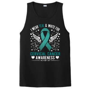 I Wear Teal & White For Cervical Cancer Awareness PosiCharge Competitor Tank