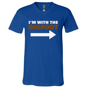 Im With The Bigfoot Fun Matching Halloween Couple Costume V-Neck T-Shirt