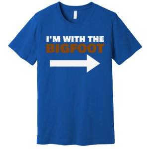 Im With The Bigfoot Fun Matching Halloween Couple Costume Premium T-Shirt