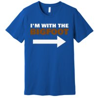 Im With The Bigfoot Fun Matching Halloween Couple Costume Premium T-Shirt