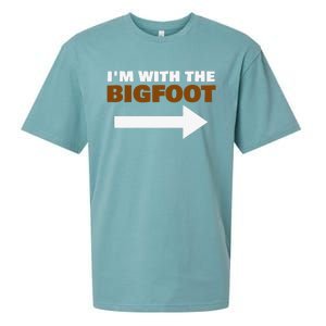 Im With The Bigfoot Fun Matching Halloween Couple Costume Sueded Cloud Jersey T-Shirt