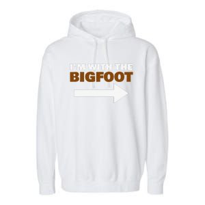 Im With The Bigfoot Fun Matching Halloween Couple Costume Garment-Dyed Fleece Hoodie