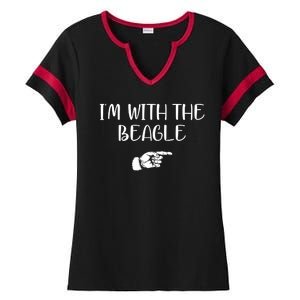 I'm With The BEAGLE Ladies Halftime Notch Neck Tee