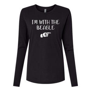 I'm With The BEAGLE Womens Cotton Relaxed Long Sleeve T-Shirt