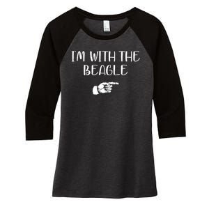 I'm With The BEAGLE Women's Tri-Blend 3/4-Sleeve Raglan Shirt