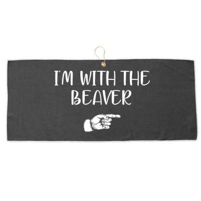 I'm With The BEAVER Large Microfiber Waffle Golf Towel