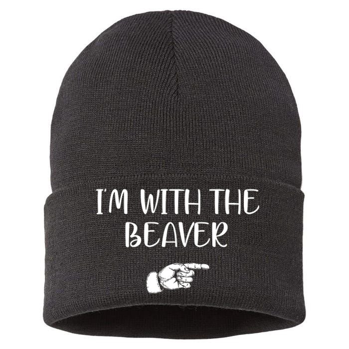 I'm With The BEAVER Sustainable Knit Beanie