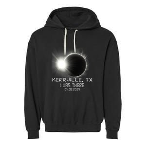 I Was There Total Solar Eclipse Kerrville Texas Garment-Dyed Fleece Hoodie