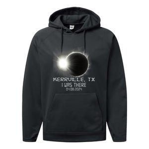 I Was There Total Solar Eclipse Kerrville Texas Performance Fleece Hoodie