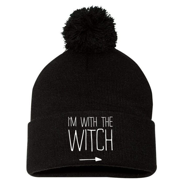 Im With The Witch Adult Women Costume Pom Pom 12in Knit Beanie