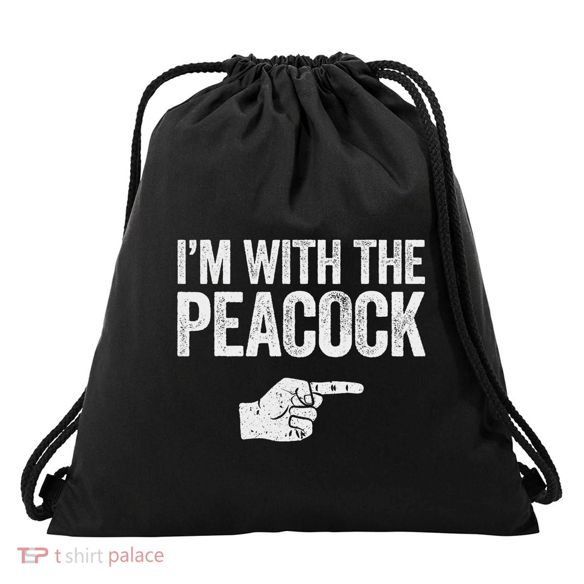 IM With The Peacock Matching Peacock Costume Drawstring Bag