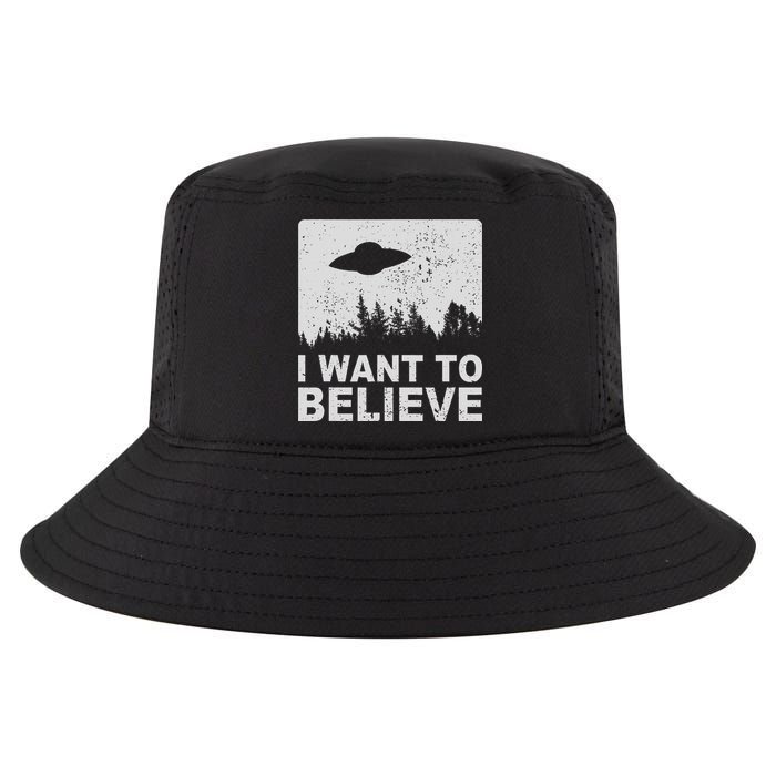 I Want To Believe I Aliens Ufo Area 51 Roswell Cool Comfort Performance Bucket Hat