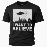I Want To Believe I Aliens Ufo Area 51 Roswell Cooling Performance Crew T-Shirt