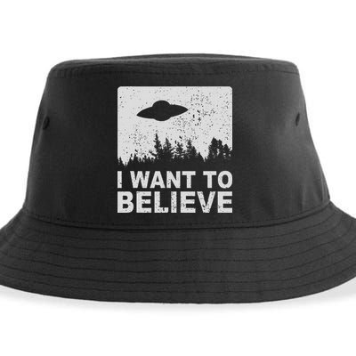 I Want To Believe I Aliens Ufo Area 51 Roswell Sustainable Bucket Hat