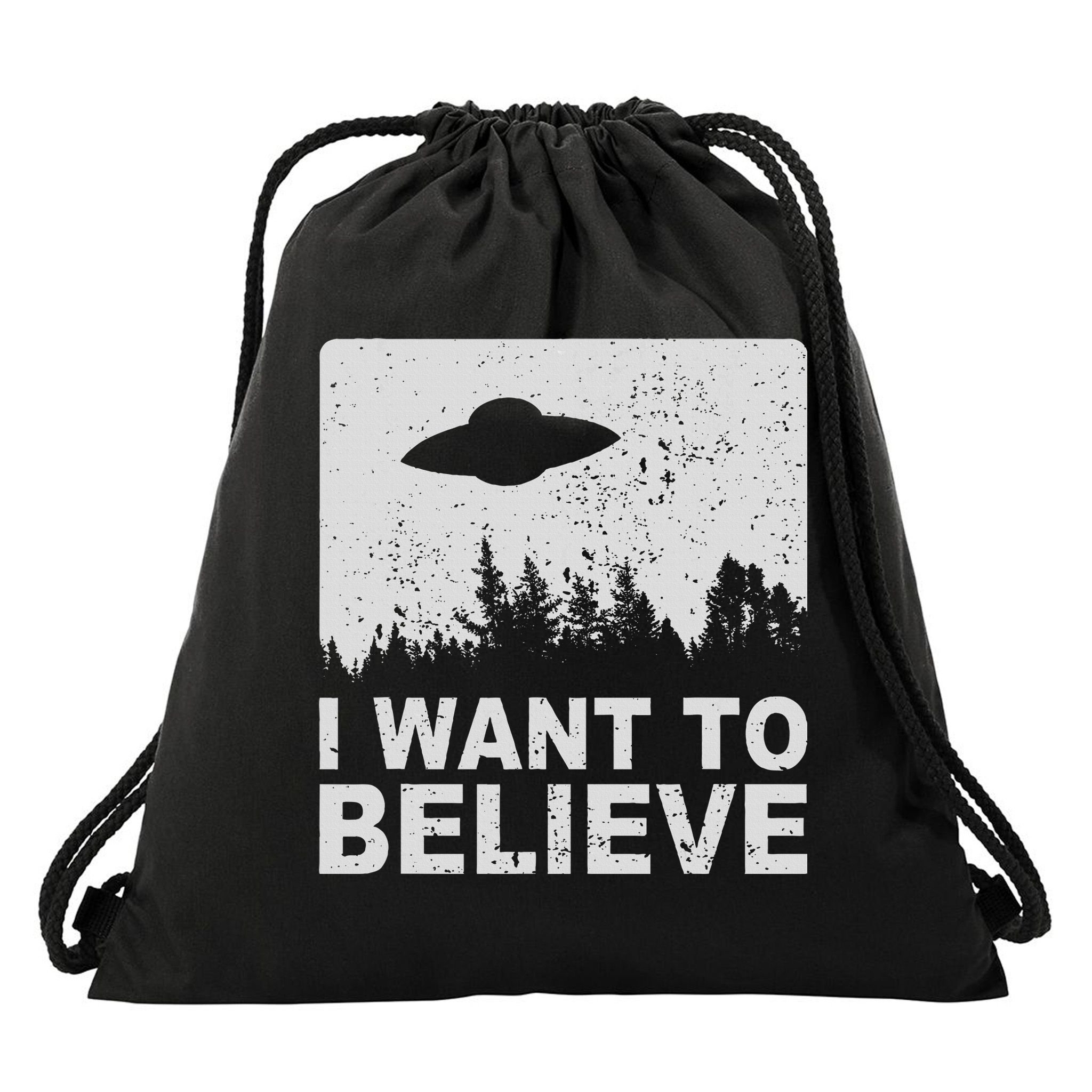 I Want To Believe I Aliens Ufo Area 51 Roswell Drawstring Bag