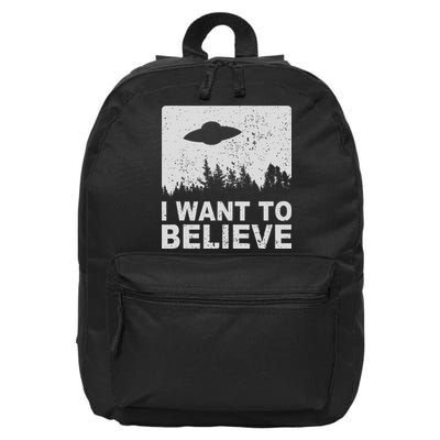 I Want To Believe I Aliens Ufo Area 51 Roswell 16 in Basic Backpack