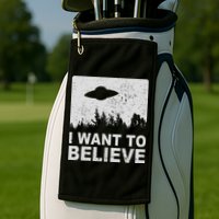 I Want To Believe I Aliens Ufo Area 51 Roswell Golf Towel