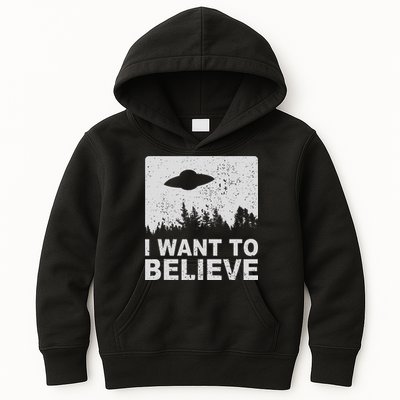 I Want To Believe I Aliens Ufo Area 51 Roswell Kids Hoodie