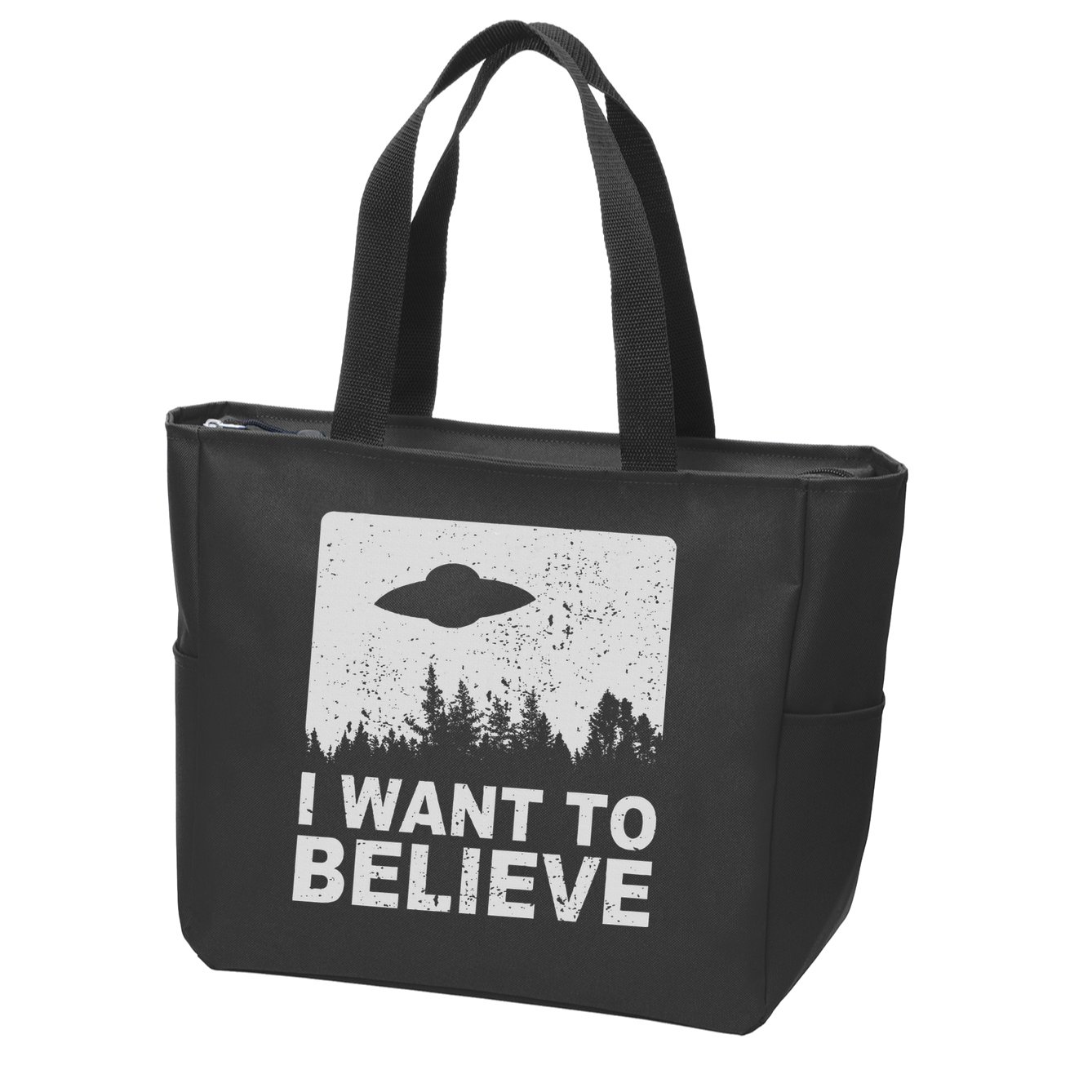 I Want To Believe I Aliens Ufo Area 51 Roswell Zip Tote Bag