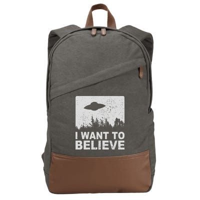 I Want To Believe I Aliens Ufo Area 51 Roswell Cotton Canvas Backpack