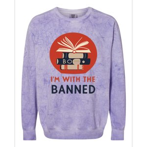 Im With The Banned Banned Books Reading Books Colorblast Crewneck Sweatshirt