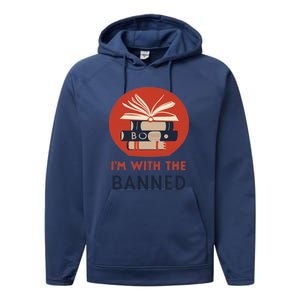 Im With The Banned Banned Books Reading Books Performance Fleece Hoodie