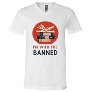 Im With The Banned Banned Books Reading Books V-Neck T-Shirt