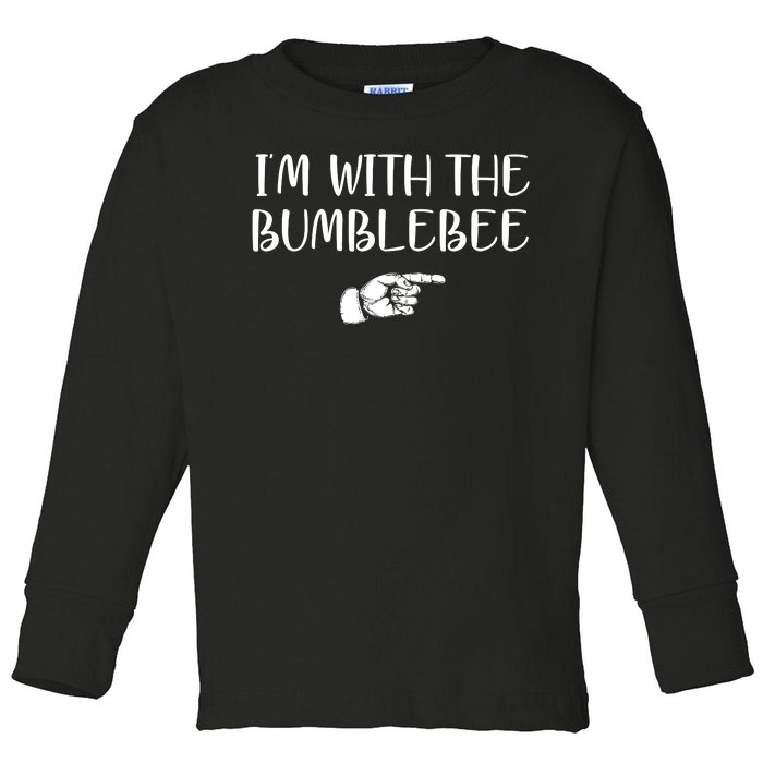 I'm With The Bumblebee Toddler Long Sleeve Shirt