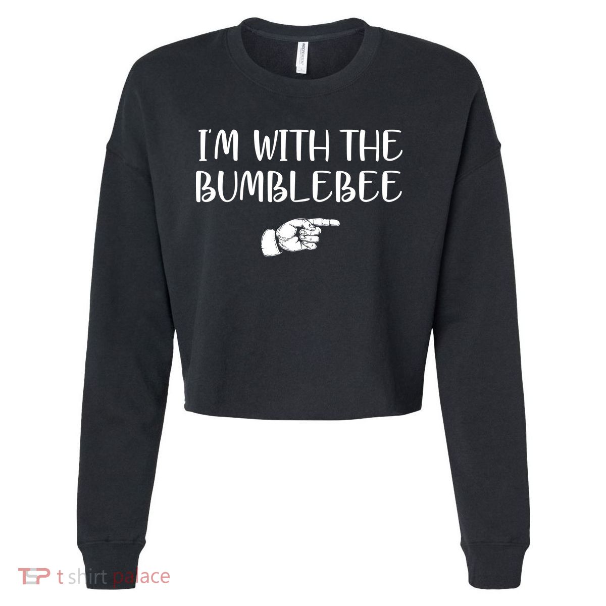 I'm With The Bumblebee Cropped Pullover Crew