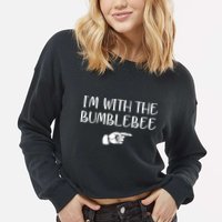 I'm With The Bumblebee Cropped Pullover Crew