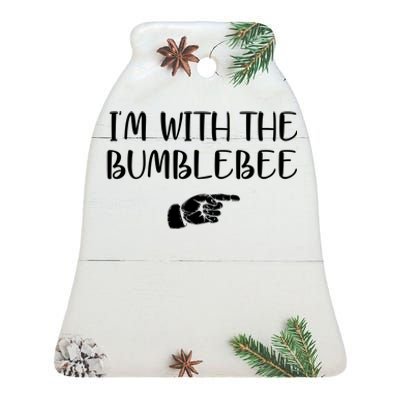 I'm With The Bumblebee Ceramic Bell Ornament