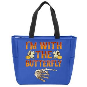 Im With The Butterfly Costume Funny Halloween Couple Zip Tote Bag