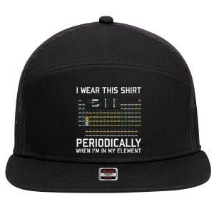 I Wear This Periodically Chemistry Puny 7 Panel Mesh Trucker Snapback Hat