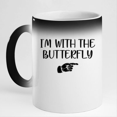 I'm With The Butterfly 11oz Black Color Changing Mug