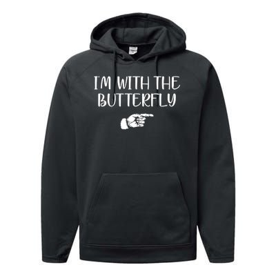 I'm With The Butterfly Performance Fleece Hoodie