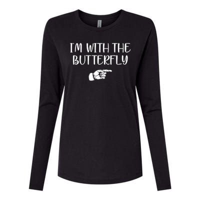 I'm With The Butterfly Womens Cotton Relaxed Long Sleeve T-Shirt