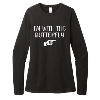 I'm With The Butterfly Womens CVC Long Sleeve Shirt