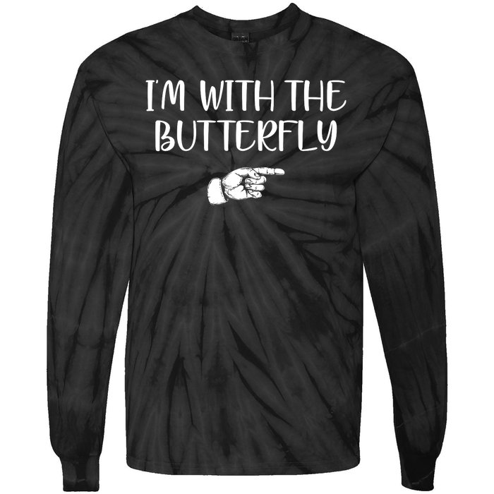 I'm With The Butterfly Tie-Dye Long Sleeve Shirt