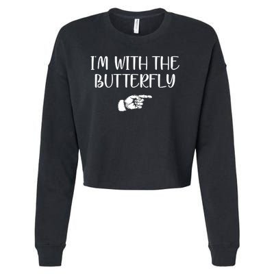 I'm With The Butterfly Cropped Pullover Crew