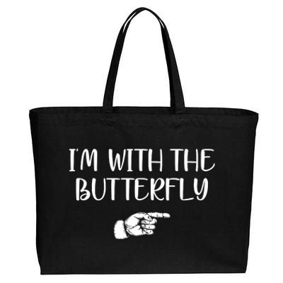 I'm With The Butterfly Cotton Canvas Jumbo Tote