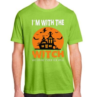 IM With The Witch She Has Me Under Her Spell Halloween Adult ChromaSoft Performance T-Shirt