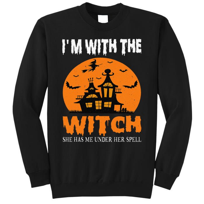 IM With The Witch She Has Me Under Her Spell Halloween Sweatshirt