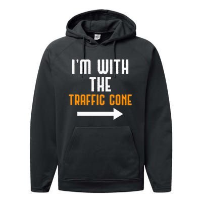 IM With The Traffic Cone Costume Funny Halloween Couple Performance Fleece Hoodie