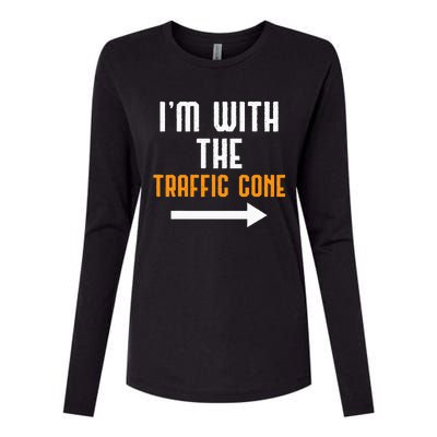 IM With The Traffic Cone Costume Funny Halloween Couple Womens Cotton Relaxed Long Sleeve T-Shirt